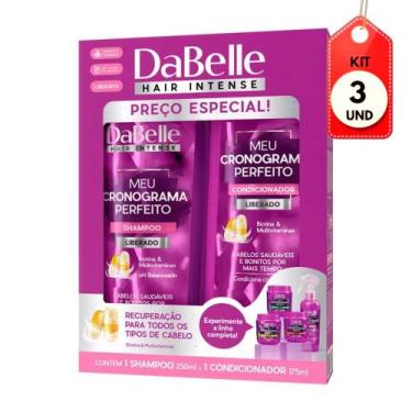 Imagem de Kit C/03 Dabelle Cronograma Perfeito Shampoo 250ml + Condicionador 200