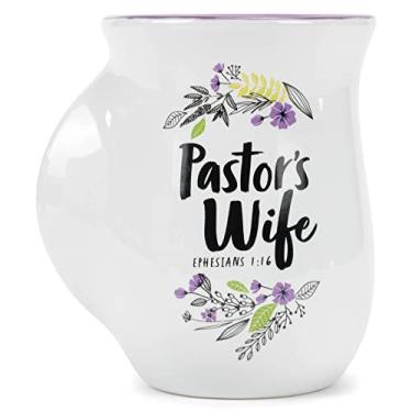 Imagem de Lighthouse Pastor's Wife Scripture Purple 414 ml Caneca de cerâmica para aquecer as mãos