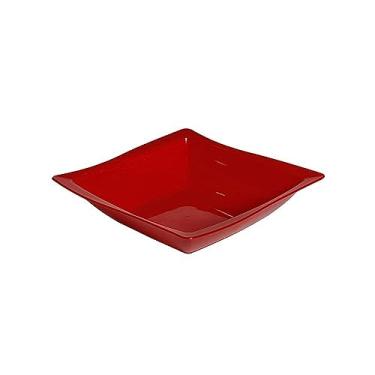 Imagem de Saladeira Moove Quadrada 25x25 Vermelha em Plástico Não Quebra Linha Profissional Cook Linha Premium