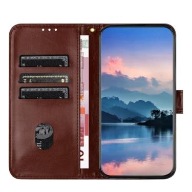 Imagem de Wallet Case Compatible with Samsung Galaxy J3 2015/J310/J3 2015/2016 for Women and Men,Flip Leather Cover with Card Holder, Shockproof TPU Inner Shell Phone Cover & Kickstand (Size : Brown)