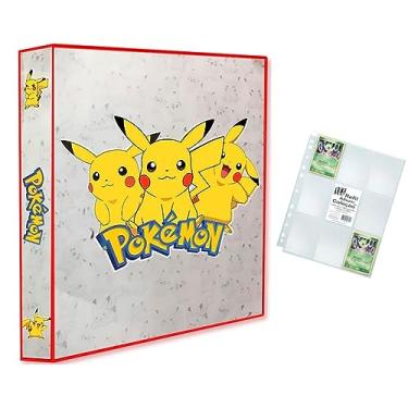 Imagem de Álbum Pokémon Pasta Fichário para cards Pikachu modelo Cinza + 10 Folhas YES