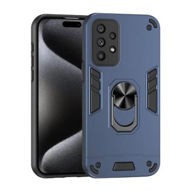 Imagem de Estojo Fino Compatible with Samsung Galaxy A73 5G Phone Case with Kickstand & Shockproof Military Grade Drop Proof Protection Rugged Protective Cover PC Matte Textured Sturdy Bumper Cases (Size : Blu