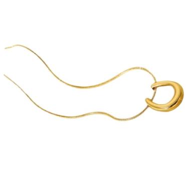 Imagem de TENDYCOCO Colar de ferradura colar de corrente de metal colar estético colares um colar joias de pescoço feminino colar de charme para mulheres Roupas Femininas acessórios medalhão pingente