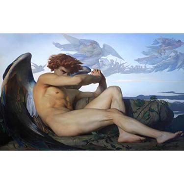 Imagem de Santhatela - Anjo Caído de Alexandre Cabanel - Tela Canvas para Quadro - 75x118 cm - Arte para Parede