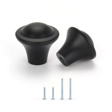 Imagem de Satanga Puxadores de armário de cozinha preto fosco moderno puxadores de gaveta de furo único pacote de 4 ferragens decorativas para puxadores de cômoda rústicos porta de armário antigo móveis de casa