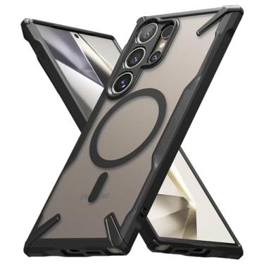 Imagem de Ringke Fusion-X [compatível com MagSafe] projetada para Samsung Galaxy S24 Ultra Case 5G, capa protetora antidigitais resistente à prova de choque - preto magnético