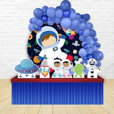 Imagem de Kit Decoração Painel Redondo Festa de Aniversário Infantil Astronauta