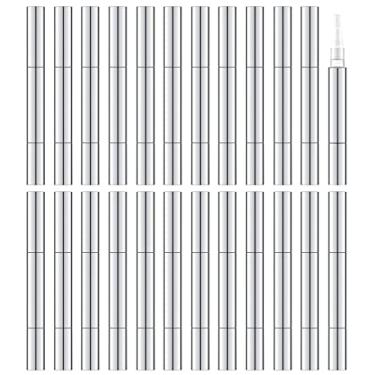 Imagem de Lil Ray Caneta de óleo de unha vazia de 3 ml com escova, caneta torcida para clareamento dental, recipiente de brilho labial em gel, tubo líquido para crescimento de cílios, Prata/24 peças, 1 Count