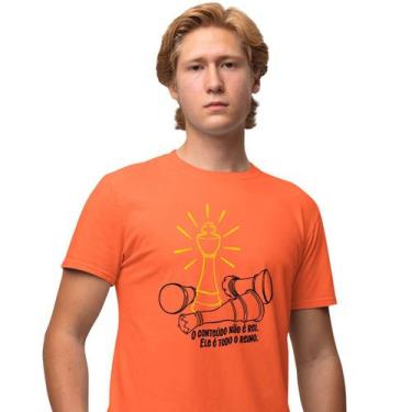 Imagem de Camisa Camiseta Masculina Estampada O Conteúdo Não É Rei 100% Algodão
