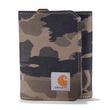Imagem de Carhartt Carteiras triplas, duráveis para homens, disponíveis em couro e lona, Pato de nylon (camuflagem de pato), tamanho nico