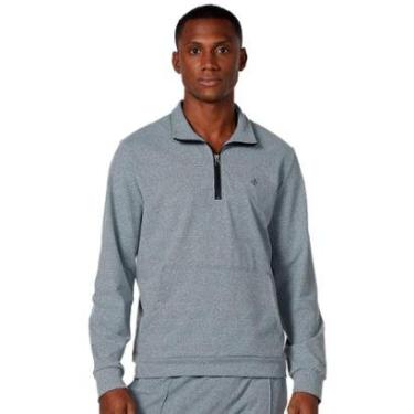 Imagem de Blusa Dudalina Masculina Malha Flex Meio Ziper Cinza Mescla-Masculino