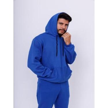 Imagem de Moletom Canguru Com Capuz Masculino - Azul Royal-Masculino