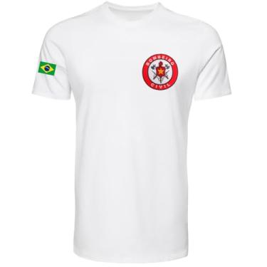 Imagem de Camiseta Bombeiro Civil Vermelha, Azul, Preto e Branco Malha Fria (BR, Alfa, GG, Regular, Branco)