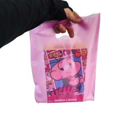 Imagem de 50 SACOLAS PLASTICA BOCA DE PALHAÇO 1°LINHA, VARIOS TAMANHOS ESCOLHA O SEU (PINK TRANSPARENTE, 30X40)