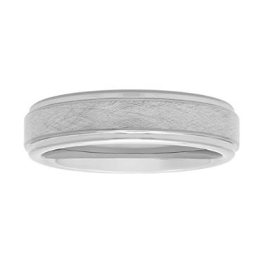 Imagem de Steel Nation Jewelry Pulseiras masculinas contemporâneas de carboneto de tântalo de 6 mm - escolha de designs com bordas de degrau, Metal, Sem pedra preciosa