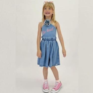 Imagem de Vestido Infantil  Verão em jeans com elastano Barbie Tam 6 a 12 - Infanti-Feminino
