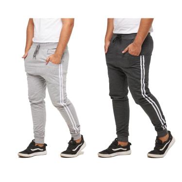 Imagem de Kit 02 Calças De Moletom Masculina Saruel Jogger M1-Masculino