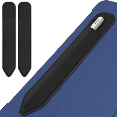 Imagem de YINVA Pacote com 2 porta-lápis compatível com Apple Pencil 2ª geração e 1ª geração, estojo elástico para lápis design de acessórios para iPad e Stylus (preto)