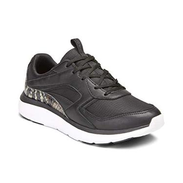 Imagem de Tênis de caminhada feminino Delmar Adela da Vionic – Tênis feminino casual com suporte de arco ortopédico oculto, Black Boa, 8.5