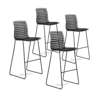 Imagem de Conjunto com 4 banquetas Moiré Black