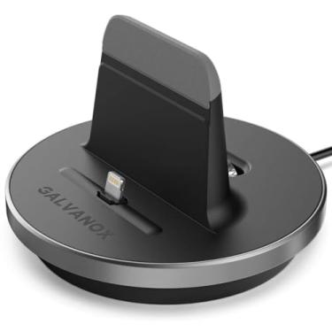 Imagem de Encased Base de carregamento para iPhone SE 2020, 7/8/XR/XS Max (certificado Apple MFI), ajustável com cabo Lightning Sync & Charge e cabo Plus (compatível com capa)