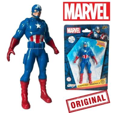 Imagem de Boneco de Capitão América Marvel Tam 9,5cm - Boneco dos Vingadores Marvel - Heróis Avengers - PANAMI