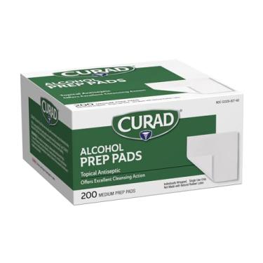 Imagem de Almofadas de preparação de álcool esterilizadas CURAD, 2,5 cm x 2,5 cm, branco, caixa com 200