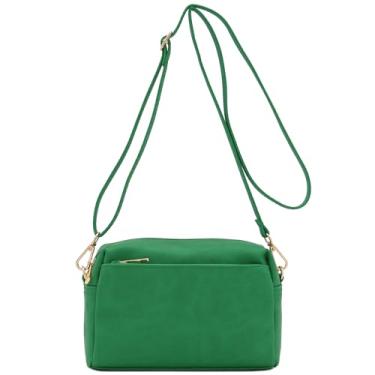 Imagem de FashionPuzzle Bolsa transversal pequena com zíper triplo, Verde Kelly, tamanho nico