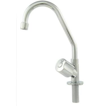Imagem de Torneira Para Cozinha Bica Móvel Mesa Latão Cromado Abertura Rápida C4