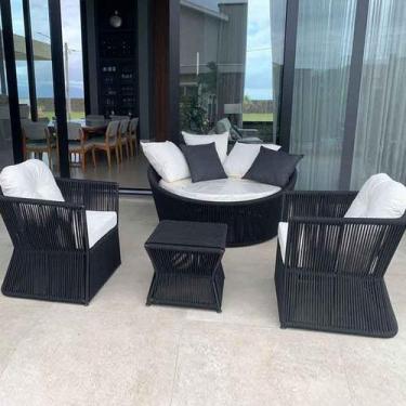 Imagem de Conjunto de Chaise Orbit em Corda Náutica - 1 Chaise + 2 Poltronas + M