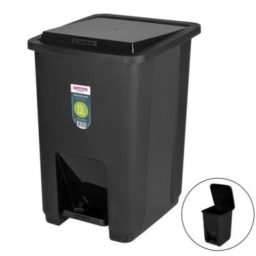 Imagem de Lixeira 15 Litros Com Pedal Cesto De Lixo Para Banheiro Cozinha Escrit