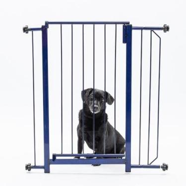 Imagem de Grade De Porta Pet Fit Collors Tubline Com Extensor - Azul