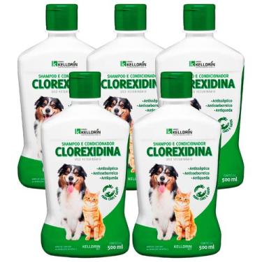 Imagem de Clorexidina Shampoo E Condicionador Dermatológico 500ml 5un - KELLDRIN