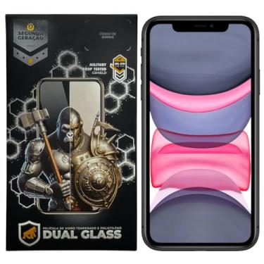 Imagem de Gshield Película de Fibra de Vidro 10H Proteção Contra Arranhões e Impactos, Alta Sensibilidade Tela Toda, Dual Glass Preta (iPhone 11)