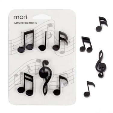Imagem de Imãs De Geladeira Com 6 Peças Notas Musicais Decorativo - MORI, Preto-