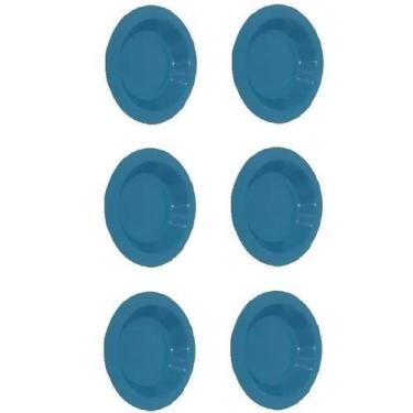 Imagem de Prato Plástico Merenda Escolar Azul 21 cm - 25 Pçs - Safira