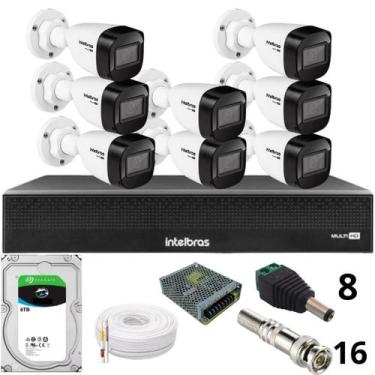 Imagem de Kit 8 Câmeras Intelbras 1130b Full Hd Dvr Mhdx 1016-c Intelbras Com De