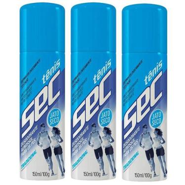 Imagem de Kit Desodorante para Pés Tênis Sec Tradicional Aerosol 150Ml C/ 3 unid