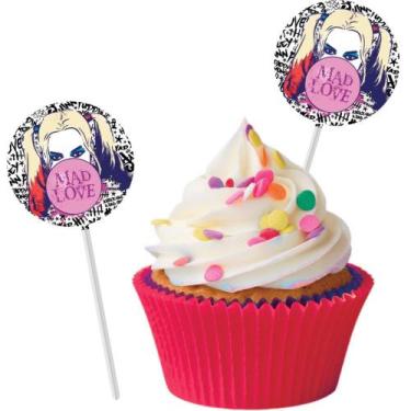 Imagem de 8 Picks Topo Decoração Doces Festa Arlequina - Festcolor