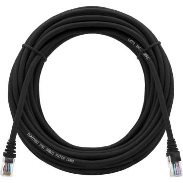 Imagem de Cabo De Rede 15 Metros Patch Cord Cat6 UTP 100% Cobre Preto Alta Veloc