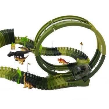 Imagem de Pista De Carro Com Dinossauro T-Rex Track Giro 360º - DM Toys 