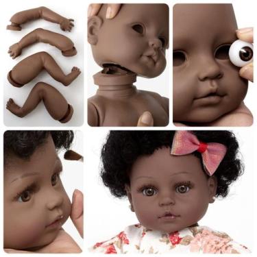 Imagem de Kit Para Arte Bebe Reborn Molde Menina Negra + Corpinho - Cegonha Rebo