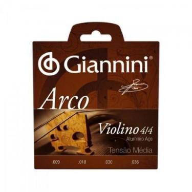 Imagem de Encordoamento Para Violino GEAVVA Série Arco Aço Médio GIANN - Giannin