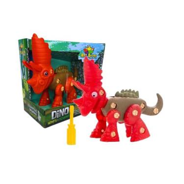 Imagem de Dinossauro Monta Desmonta Com Ferramenta Brinquedo Infantil Rex Solta 