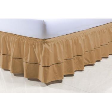 Imagem de 1 Saia Box P/ Colchão Viuva 100%algodao 200fios 2 Elásticos 108X198 CA