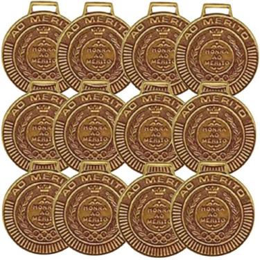 Imagem de Kit com 10 Medalhas Rema Honra Ao Mérito 50mm com Fita Bronze 4450