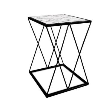 Imagem de Mesinha Lateral Alta Moderna p/ Decoração Sala Quarto Colima - Loja da