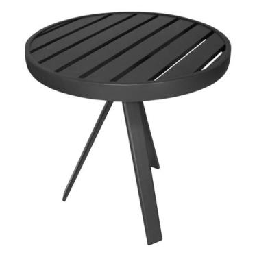 Imagem de Mesa Mesinha Lateral com Tampo Ripado Todo em Alumínio - Nossa Kasa Mó