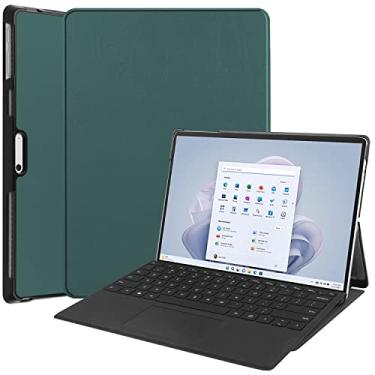 Imagem de Capa inteligente para Microsoft Surface Pro de 13 polegadas 11ª edição/Surface Pro 10/Pro 9 5G, capa rígida Ratesell para visualização de vários ângulos, capa fina compatível com teclado, verde escuro