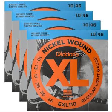 Imagem de Pacote Com 04 Cordas Daddario Para Guitarra 010 EXL110 - D'Addario